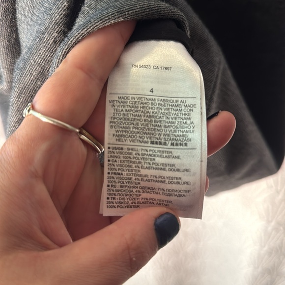 Banana Republic grey bodycon stretch work business casual short sleeve dress 4 - Picture 9 of 9